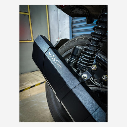 Yezdi Scrambler with Barrel Rogue 2.0 performance exhaust